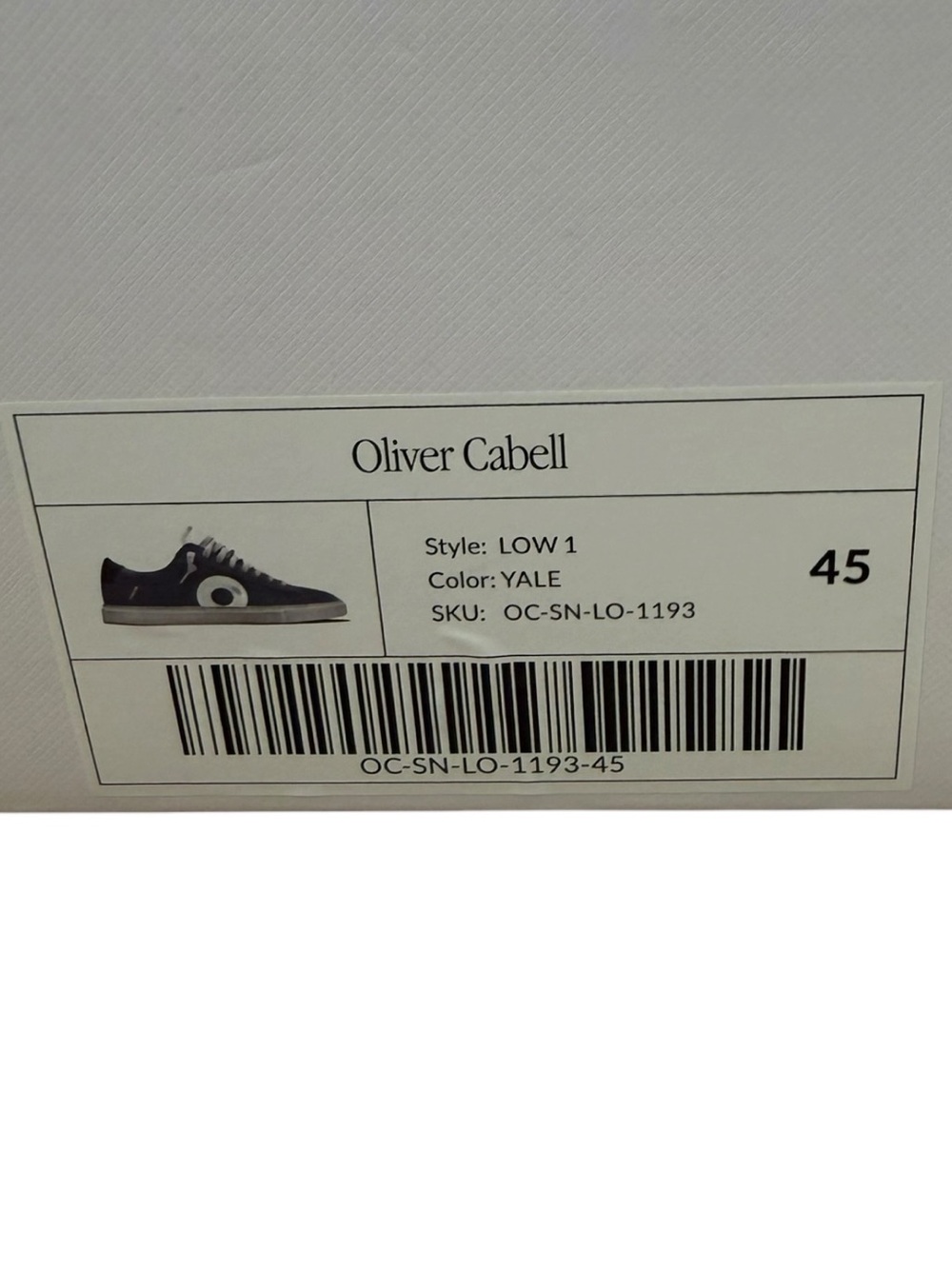 New! Oliver Cabell Low 1 Yale Marine Blue Low-Top Sneakers New In Box - Picture 9 of 10